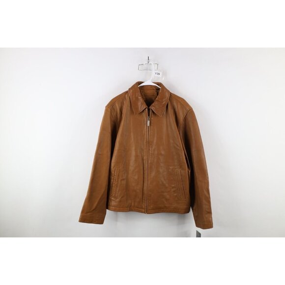 Deadstock Vintage 90s Streetwear Mens Large Soft Lambskin Leather